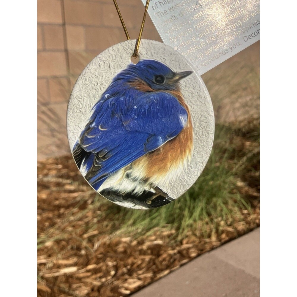 New Bluebird Hanging Ornament Legend Of The Bluebird Happiness Good Luck 3.5”